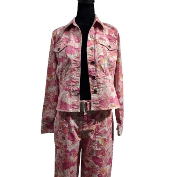 Liz Claiborne 2 Piece Y2K Denim Matching Set Jacket and Capris Women's 4 Small - Picture 9 of 14